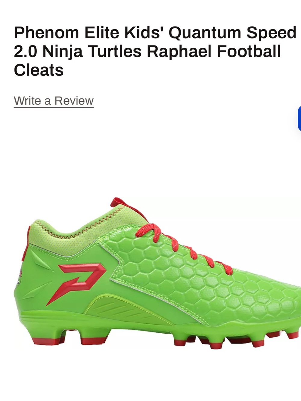 Kids' Quantum Speed Raphael Football Cleats - Green/Red
